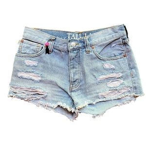 Talula Washed Light Blue Distressed Denim Cutoff Shorts
